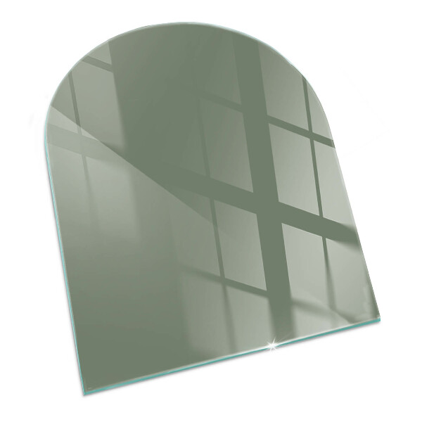 Half-oval toughened glass hearths Olive colour