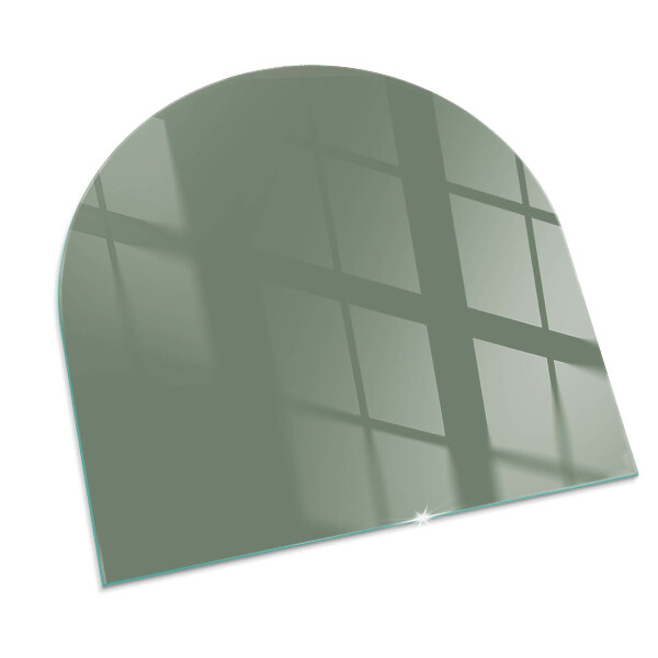 Half-oval toughened glass hearths Olive colour