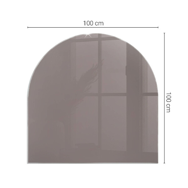 Half-oval tempered glass hearth Colour Beige