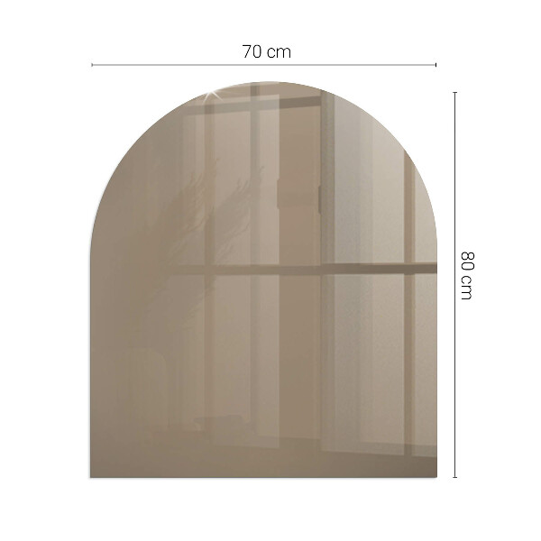 Half-oval glass hearth plate Colour Brown