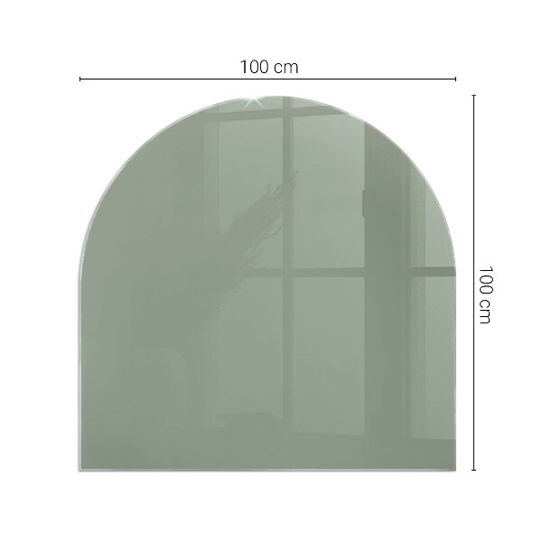 Half-oval toughened glass hearths Grey-green colour