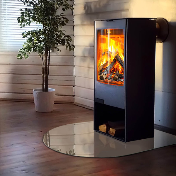 Half-oval toughened glass hearths Colour Brown