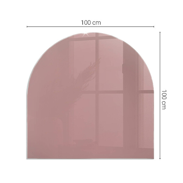 Half-oval tempered glass hearth Colour Pink