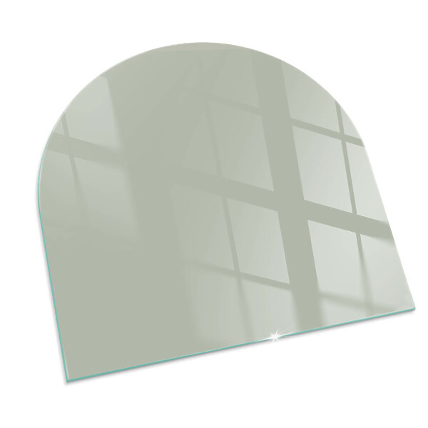 Half-oval glass hearth plate Colour Grey-green