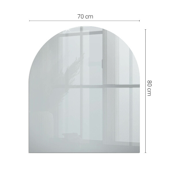 Half-oval tempered glass hearth Colour Grey