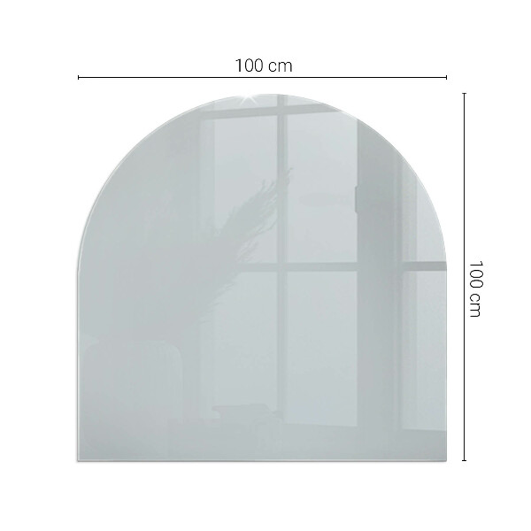 Half-oval tempered glass hearth Colour Grey