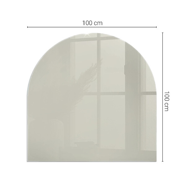 Half-oval tempered glass hearth Light Cream Colour