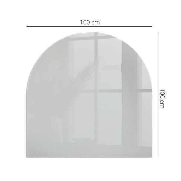 Half-oval glass hearth plate Colour Grey