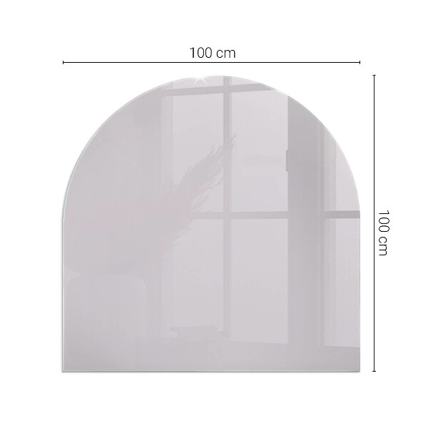 Half-oval tempered glass hearth Light purple colour