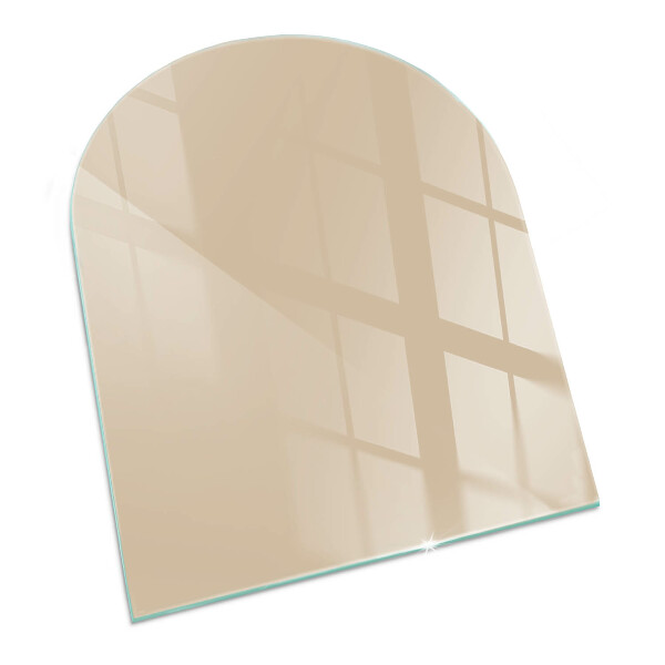 Half-oval glass hearth plate Colour Beige