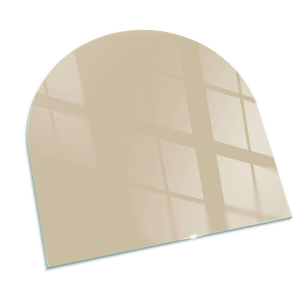 Half-oval glass hearth plate Colour Beige