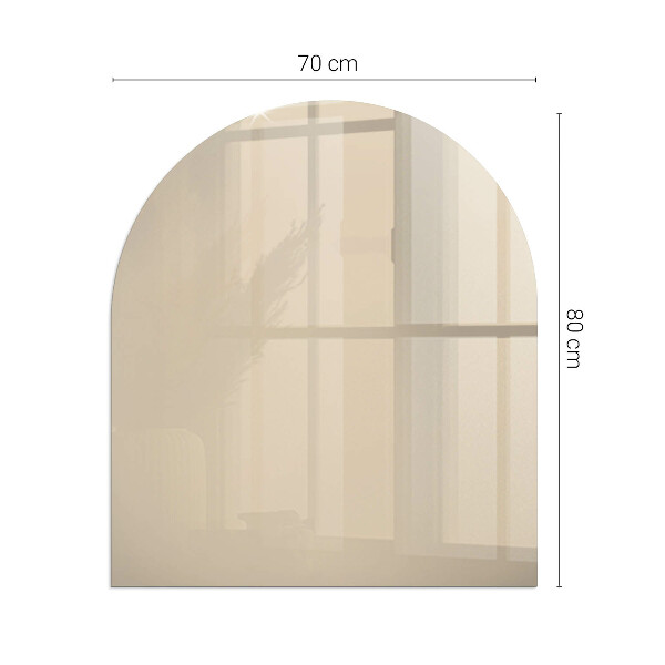 Half-oval glass hearth plate Colour Beige