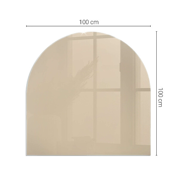 Half-oval glass hearth plate Colour Beige