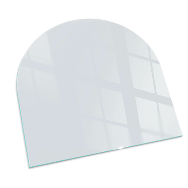Half-oval toughened glass hearths Colour White