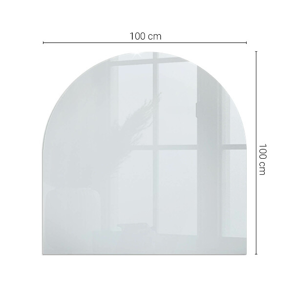 Half-oval toughened glass hearths Colour White
