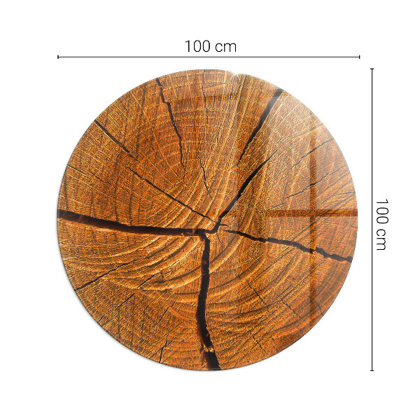 Round glass hearths for wood burners Wood grain in cross-section