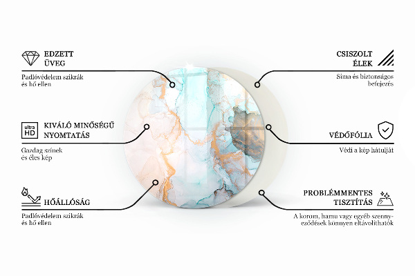 Round glass hearths for wood burners Abstract cloud of solids