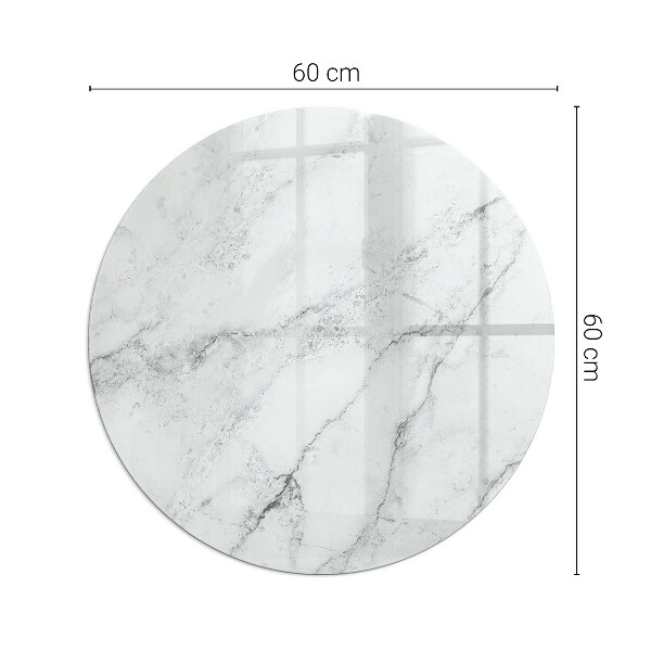 Round glass wood burner hearth Marble pattern with veins