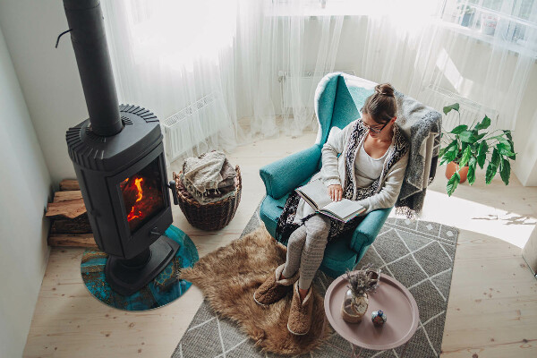 Round glass fire hearth Abstract organic pattern