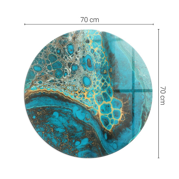 Round glass fire hearth Abstract organic pattern