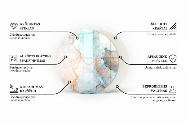 Round glass hearths for wood burners Wooden board in the layout