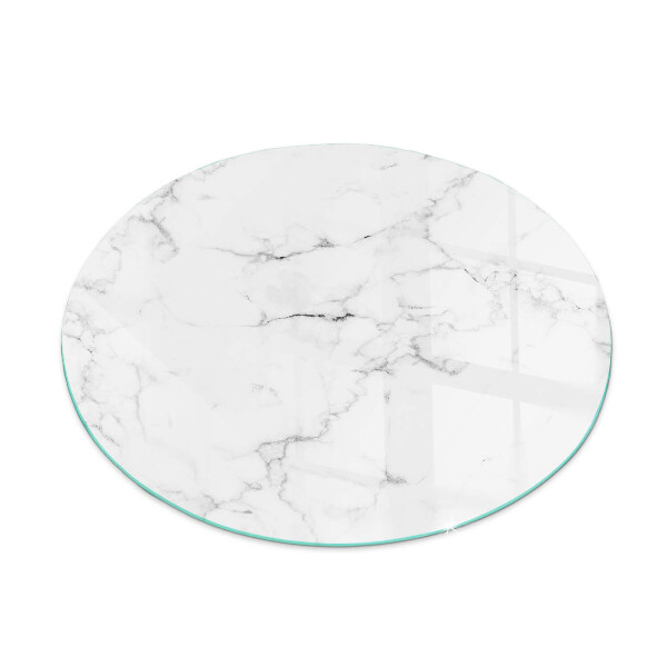 Round glass hearths for wood burners Marble pattern with veins