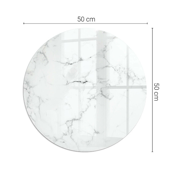 Round glass hearths for wood burners Marble pattern with veins