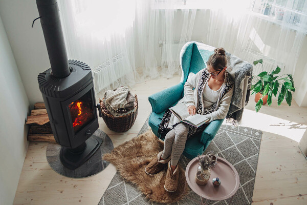 Round glass hearths for wood burners Raw surface texture