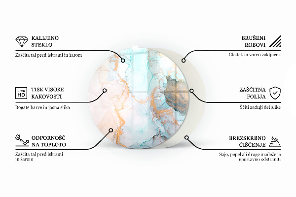 Round glass hearths for wood burners Raw surface texture