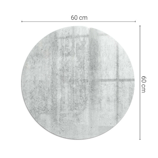 Round glass fire hearth Raw concrete texture