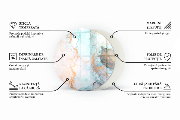 Round glass hearths for wood burners Leaves in subtle patterns