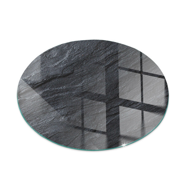 Round glass fire hearth Stone surface texture