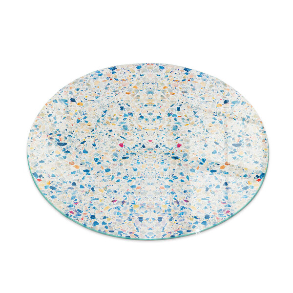 Round glass wood burner hearth Abstract texture pattern