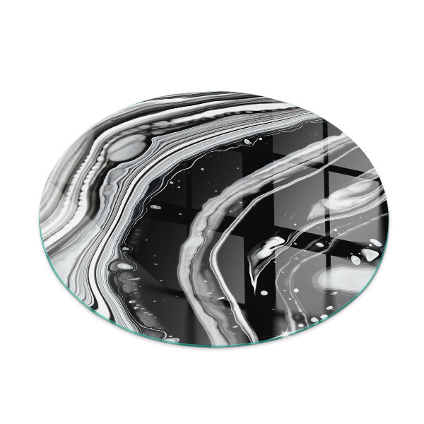 Round glass fire hearth Abstract waves and lines