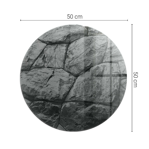 Round glass hearths for wood burners Natural stone pattern