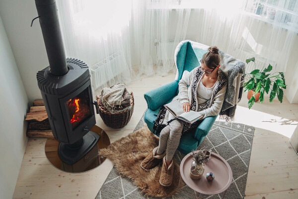 Round glass fire hearth Colour Brown