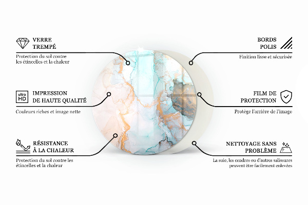 Round glass hearths for wood burners Colour Brown