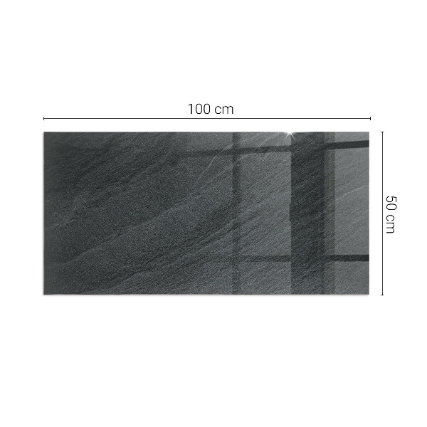 Rectangular glass hearth for wood stove Natural stone texture