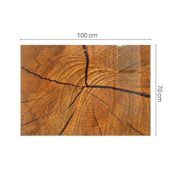 Rectangular glass hearth Wood grain in cross-section