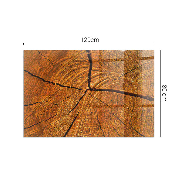 Rectangular glass hearth Wood grain in cross-section