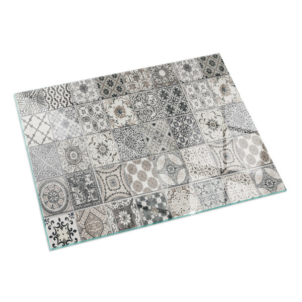 Rectangular glass hearth for log burner Decorative tile patterns