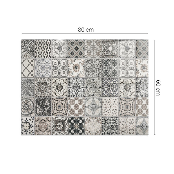 Rectangular glass hearth for log burner Decorative tile patterns