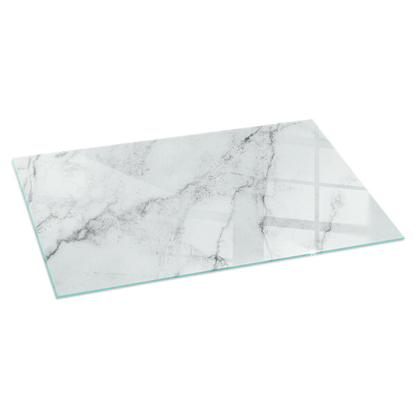 Rectangular glass hearth for wood stove Marble pattern with veins