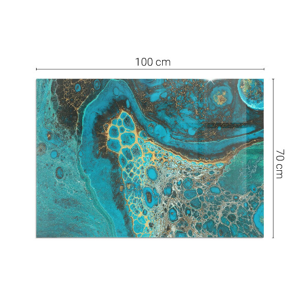 Rectangular glass hearth for log burner Abstract organic pattern