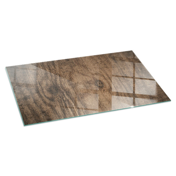 Rectangular glass hearth for log burner Natural wood pattern