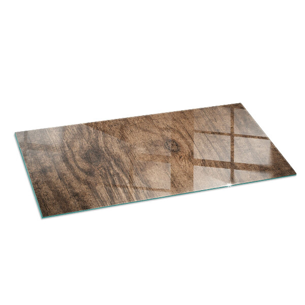 Rectangular glass hearth for log burner Natural wood pattern