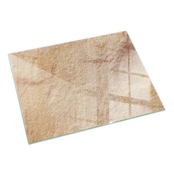 Rectangular glass hearth for wood stove Natural stone texture