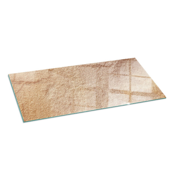 Rectangular glass hearth for wood stove Natural stone texture