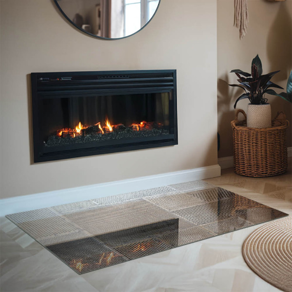 Rectangular glass hearth Perforated sheet pattern