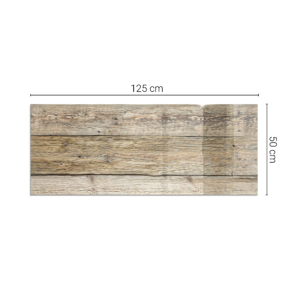Rectangular glass hearth Wooden board in the layout
